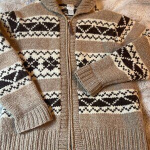 Calvin Klein Jeans Tan and Black Patterned Turtleneck Sweater